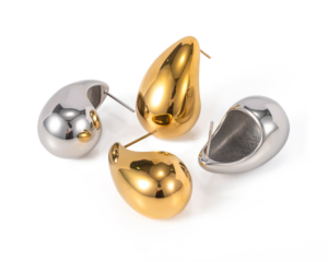 Oval Gold Earrings